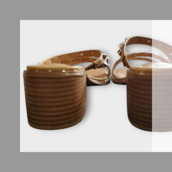 Madden Girl Women’s Size 8.5 Strappy Sandals Silver Studs Block Heel - Picture 6 of 9